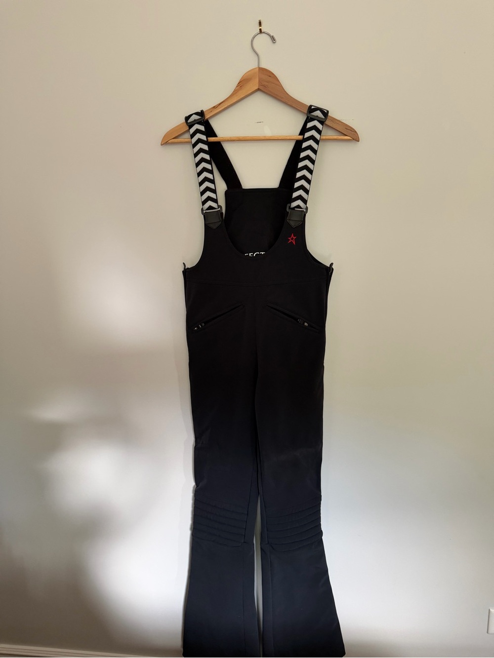 Perfect Moment Black Women's Ski Bib Pants with Chevron Straps